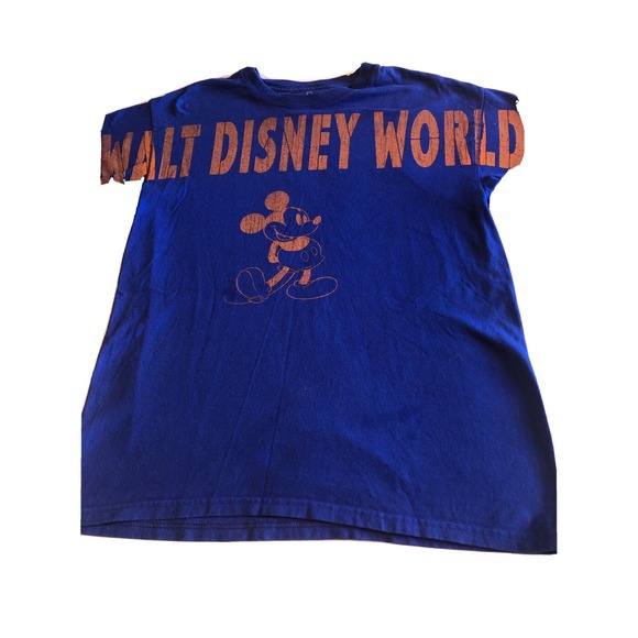Hanes Other - Walt Disney World Tshirt Mickey Mouse Medium Blue Orange Rare Unique Hanes